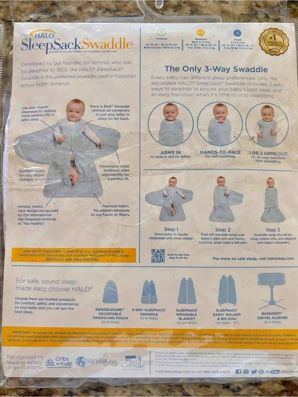HALO SleepSack Swaddle Micro-Fleece Newborn-3 month EUC